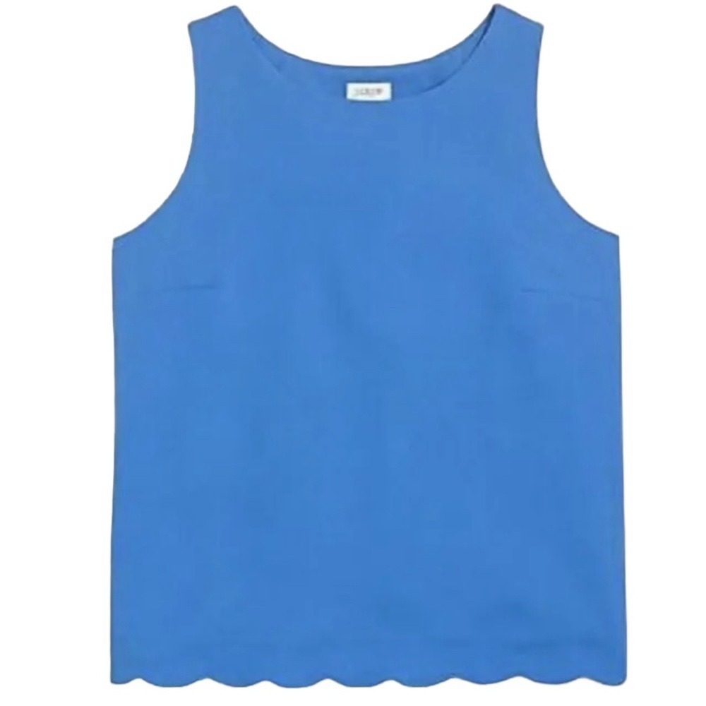 J. Crew scalloped hem sleeveless top split open back size XS excellent condition
